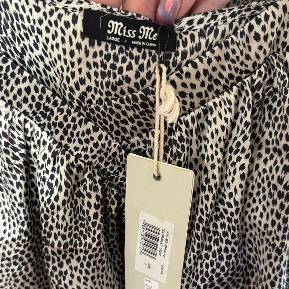 Miss Me Mini Leopard Satin Ruffle Tank Top - Picture 2 of 4